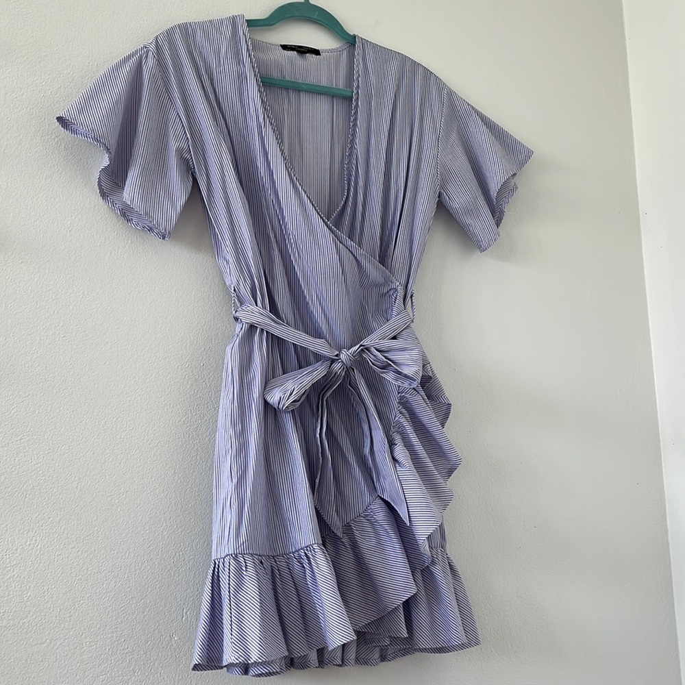 Wrap Around Short Stripped Dress